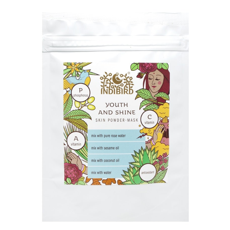 Травяная маска для лица «Молодость и Сияние» Indibird, 40 г.