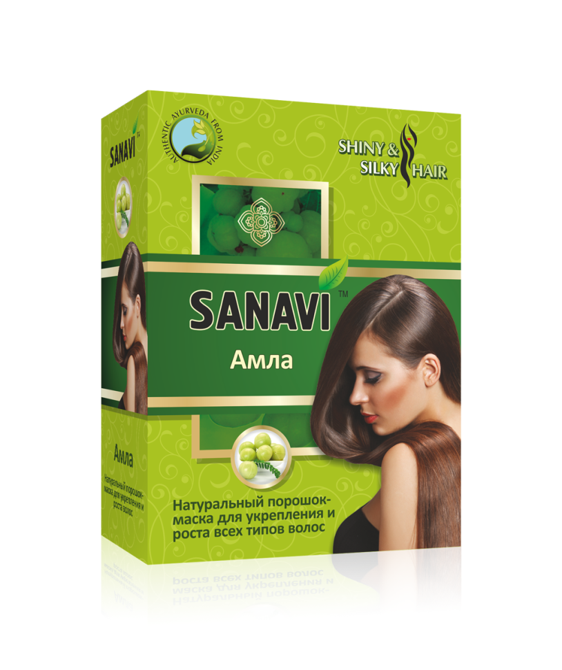 Аюрведический порошок для волос Амла Sanavi, 100 г.