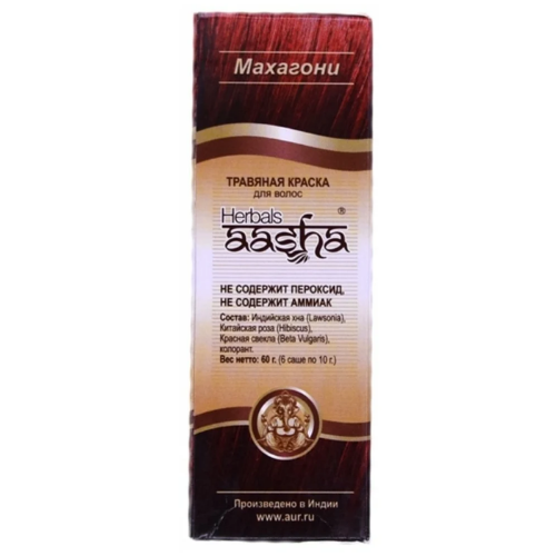 Травяная краска для волос махагони Aasha Herbals, 60 г.