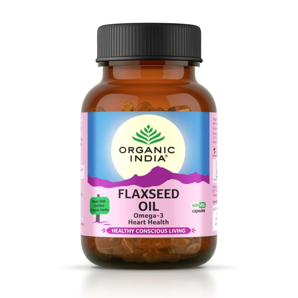 Масло семян льна Organic India, 60 кап.