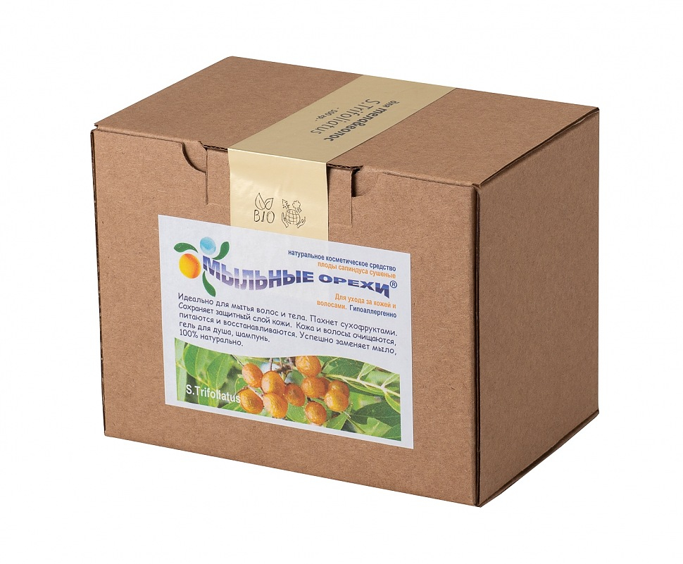 Натуральное моющее средство «Мыльные орехи» для волос и тела, 0,5 кг.