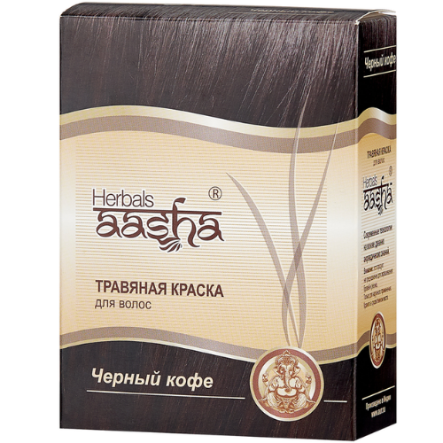 Травяная краска для волос черный кофе Aasha Herbals, 60 г.