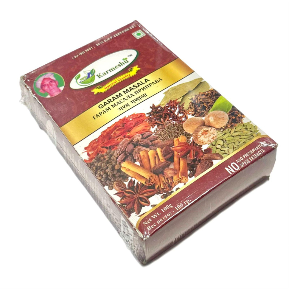 Смесь специй Гарам масала коробка, Garam masala, 100 г, Karmeshu (Русифицирован)