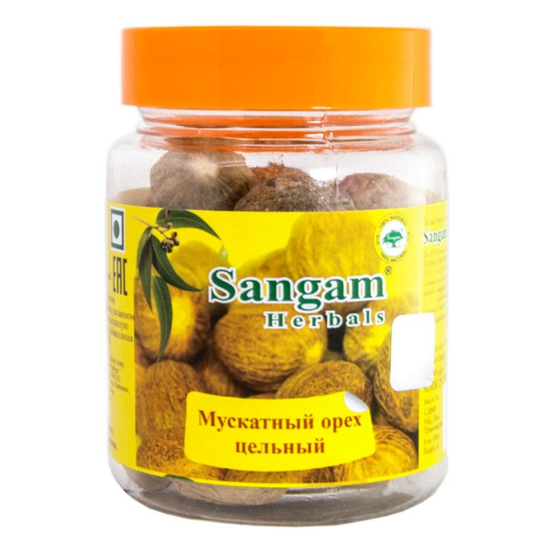 Мускатный орех цельный Sangam Herbals, 50 г.