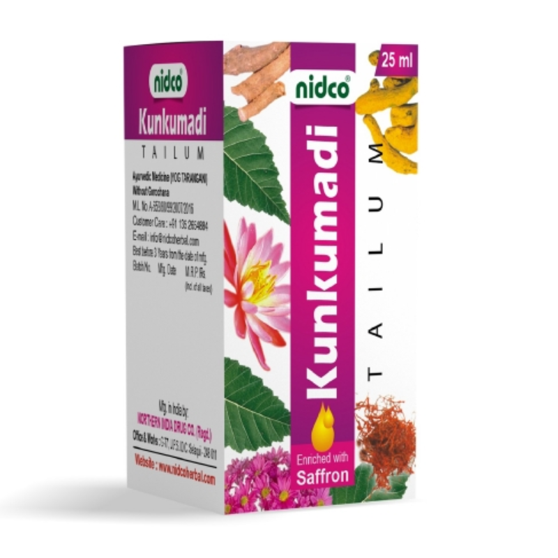 Аюрведическое масло для лица Кумкумади Тайлам Nidco, 25 мл.