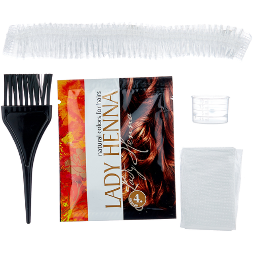 Краска для волос на основе хны №4 Каштан Lady Henna, 6 х 10 г.