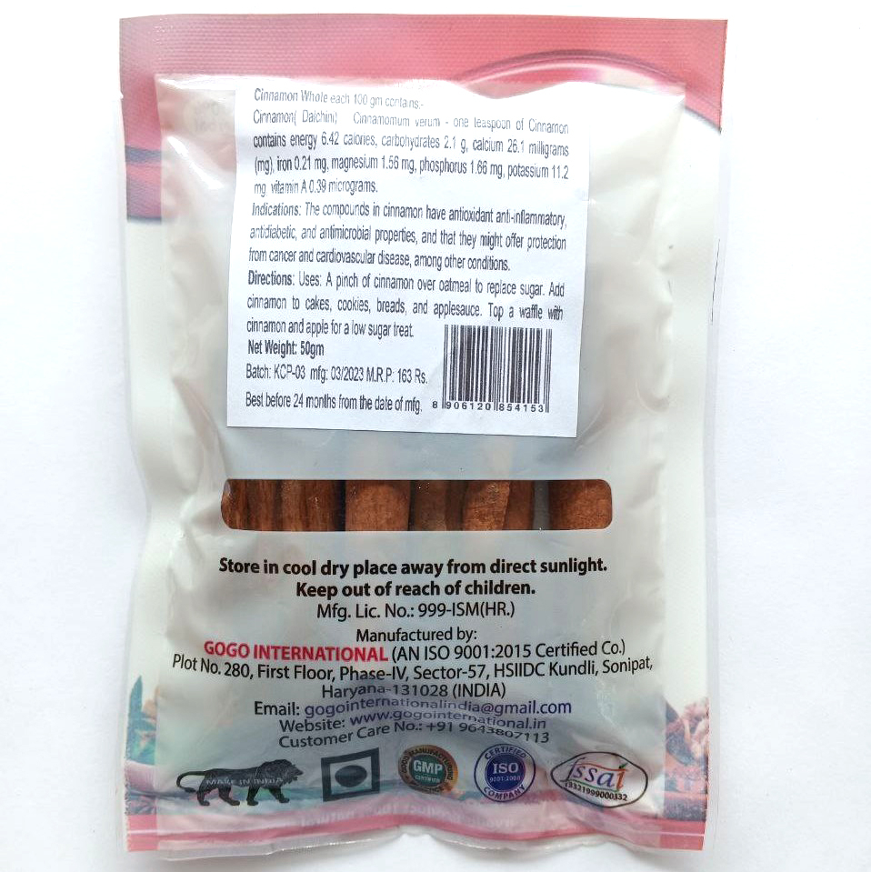 Корица палочки пакет, Cinnamon/Dalchini stick, 50 г, Karmeshu
