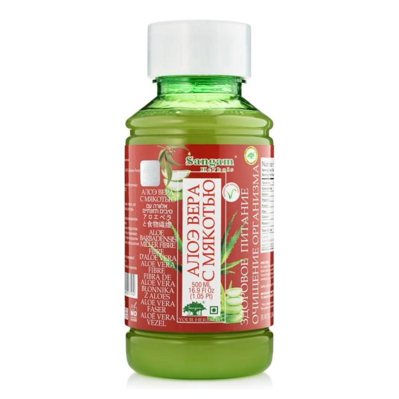Сок Алоэ вера с мякотью Sangam Herbals, 500 мл.