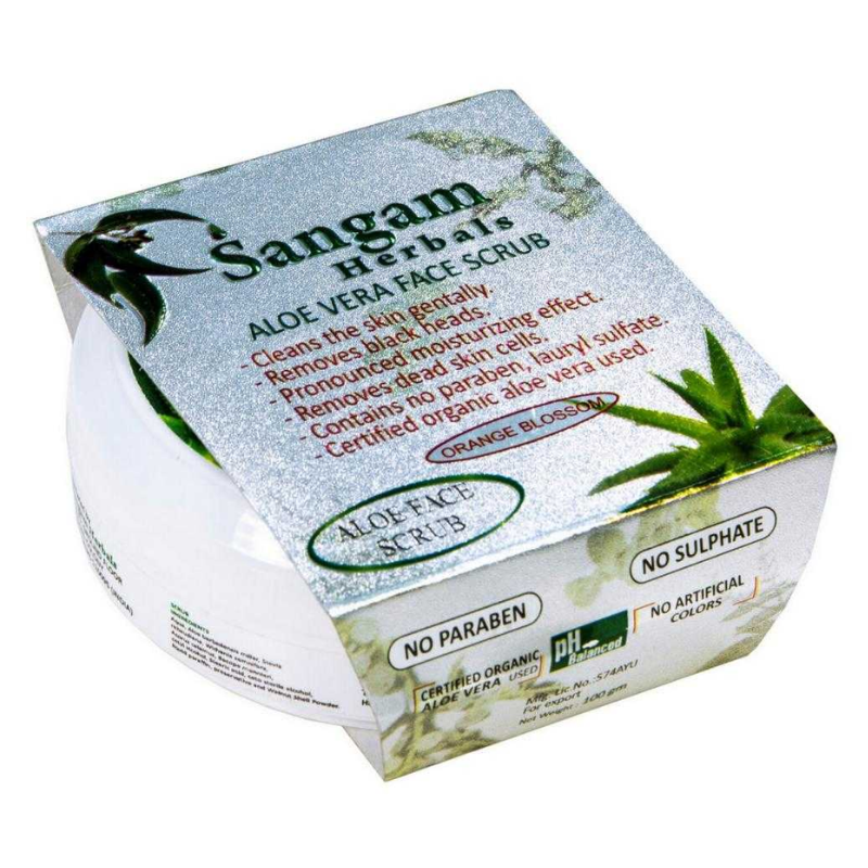 Алоэ Cкраб для лица «Цветущий апельсин» Sangam Herbals, 100 г.