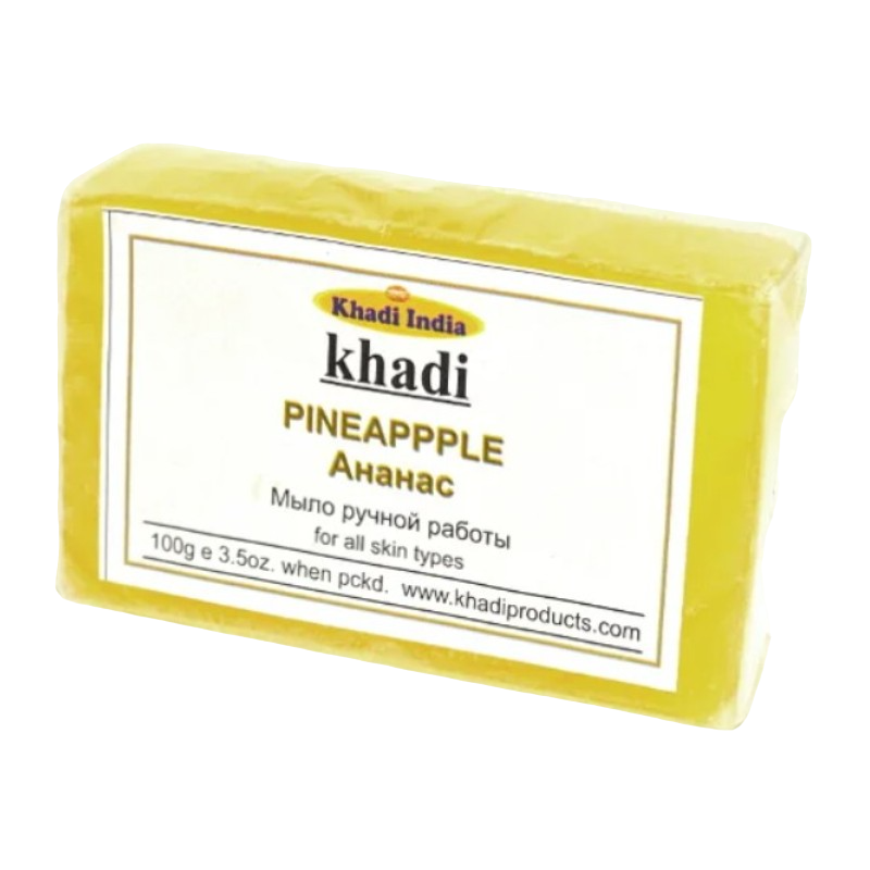 Глицериновое мыло ручной работы Ананас Khadi Natural, 100 г.