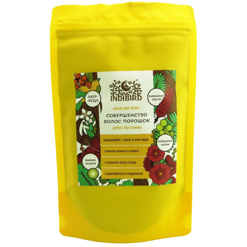 Травяная маска-шампунь «Совершенные волосы» Indibird, 100 г.