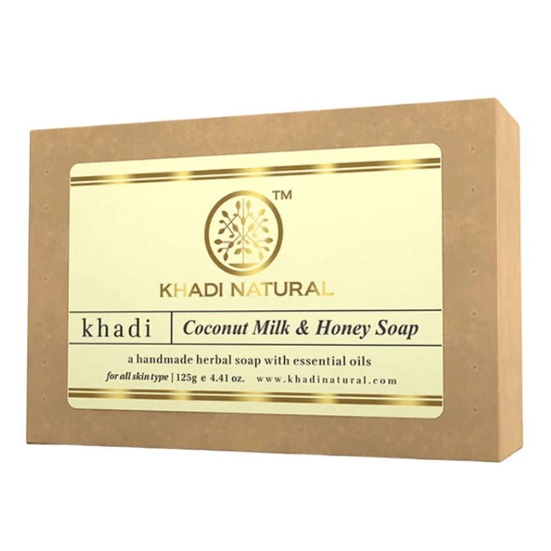 Глицериновое мыло ручной работы Кокосовое молоко и Мёд Khadi Natural, 125 г.