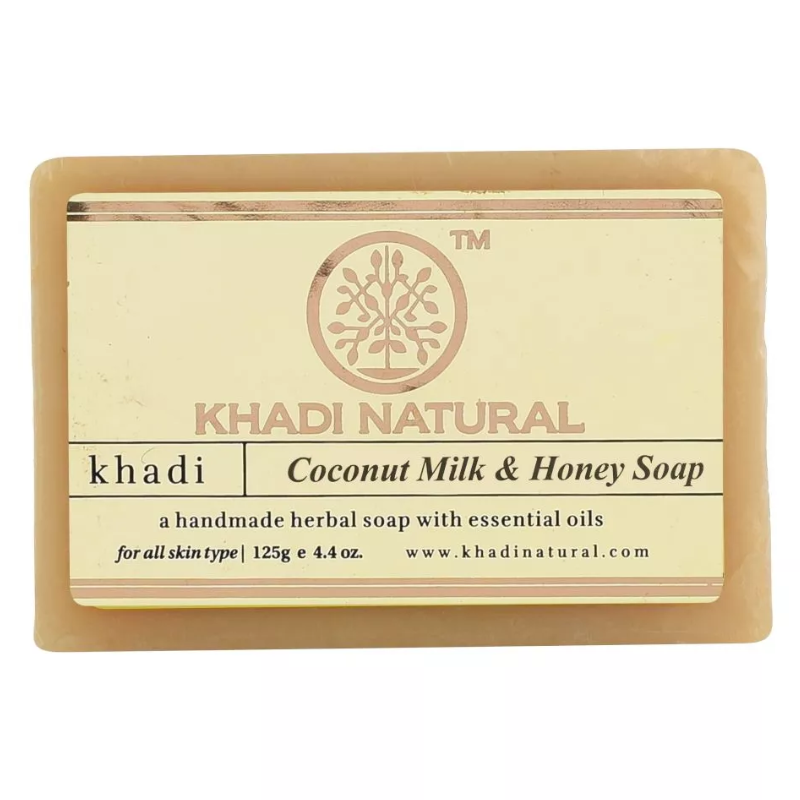 Глицериновое мыло ручной работы Кокосовое молоко и Мёд Khadi Natural, 125 г.