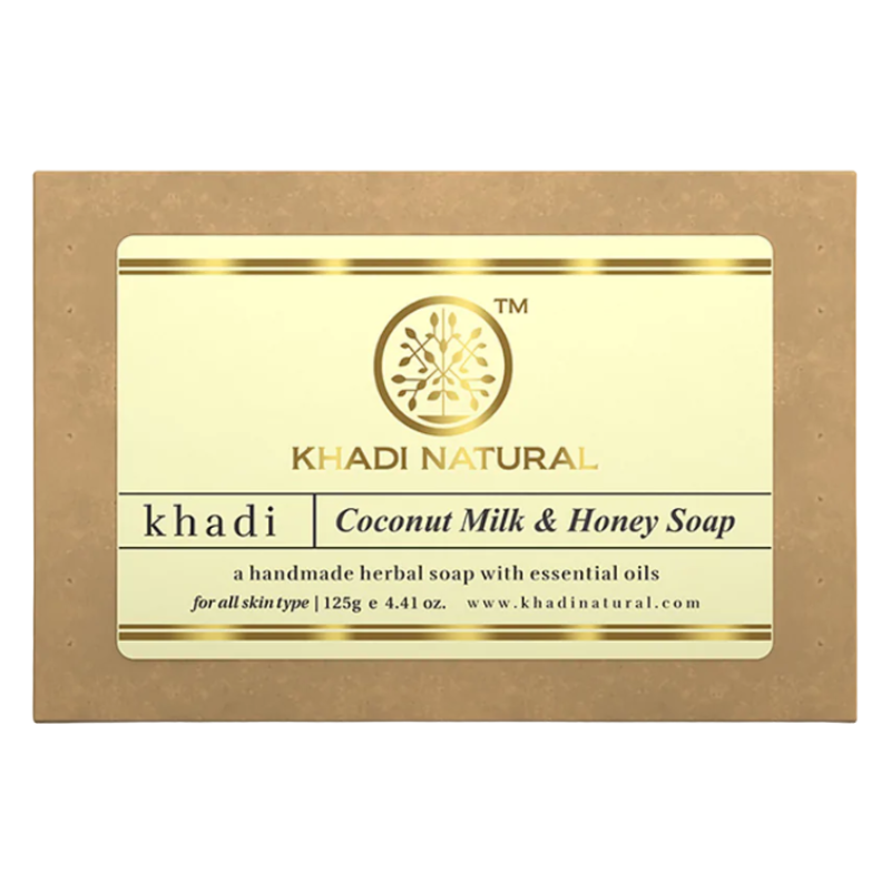 Глицериновое мыло ручной работы Кокосовое молоко и Мёд Khadi Natural, 125 г.