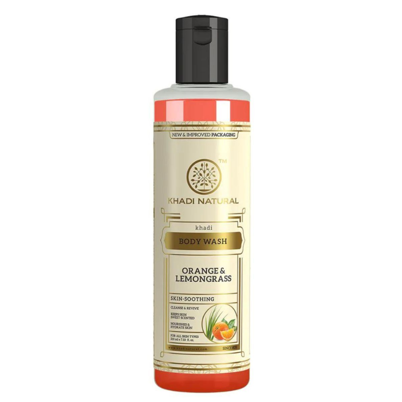 Гель для душа «Апельсин и Лемонграсс» Khadi Natural, 210 мл.