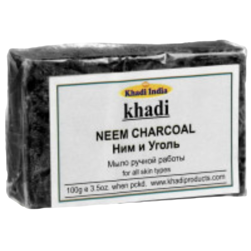 Глицериновое мыло ручной работы Ним и Уголь Khadi Natural, 100 г.