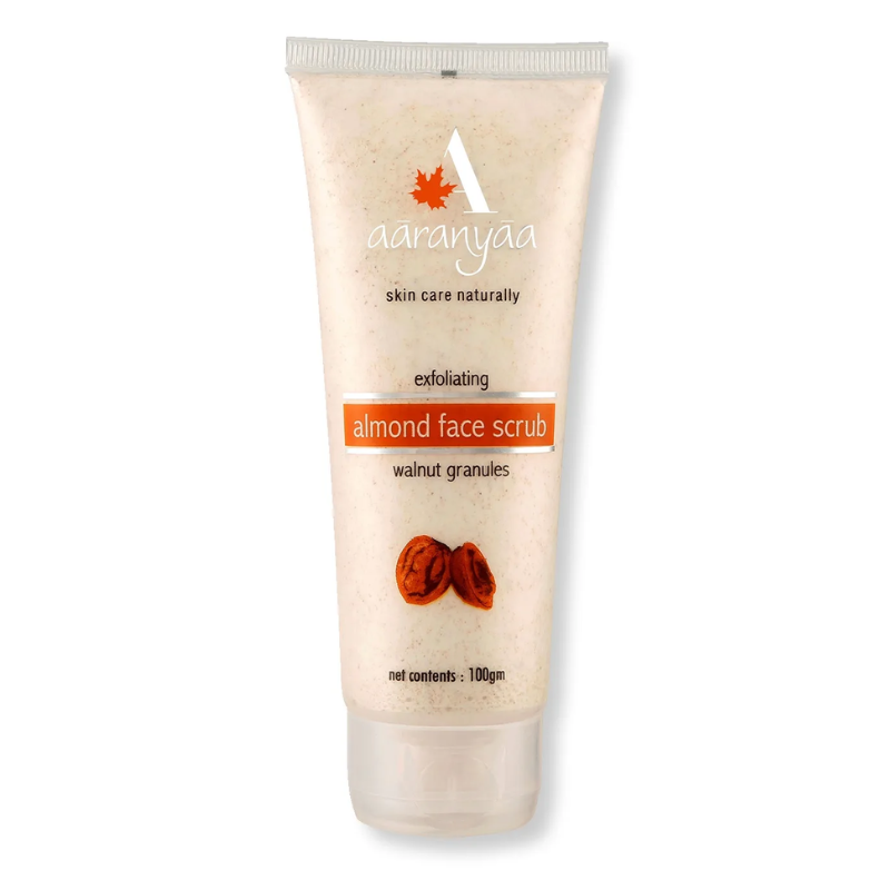 Скраб миндальный для нормальной кожи лица с гранулами грецкого ореха Aaranya, 100 г.