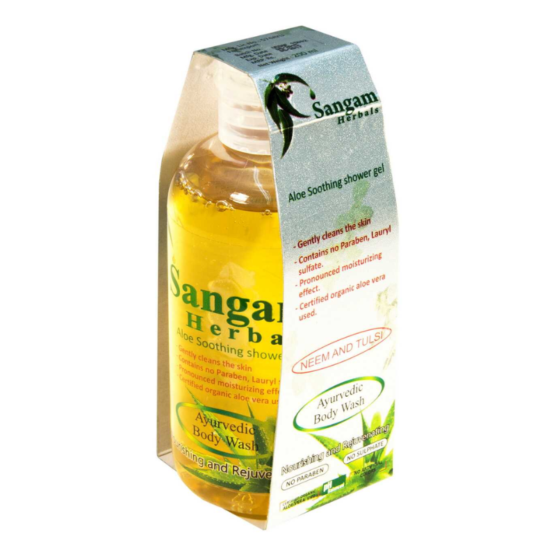 Гель для душа на основе Алоэ Вера «Ним и Тулси» Sangam Herbals, 200 мл.