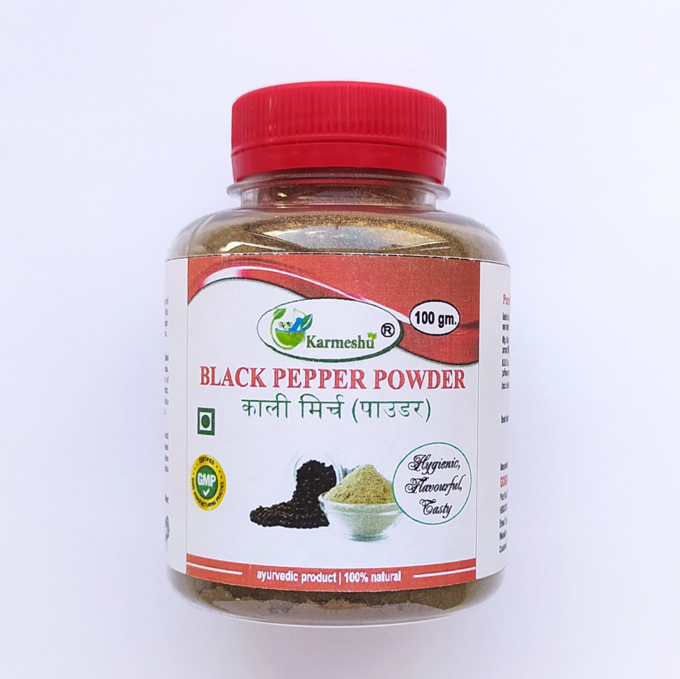 Перец черный молотый, Black pepper powder, 100 г, Karmeshu