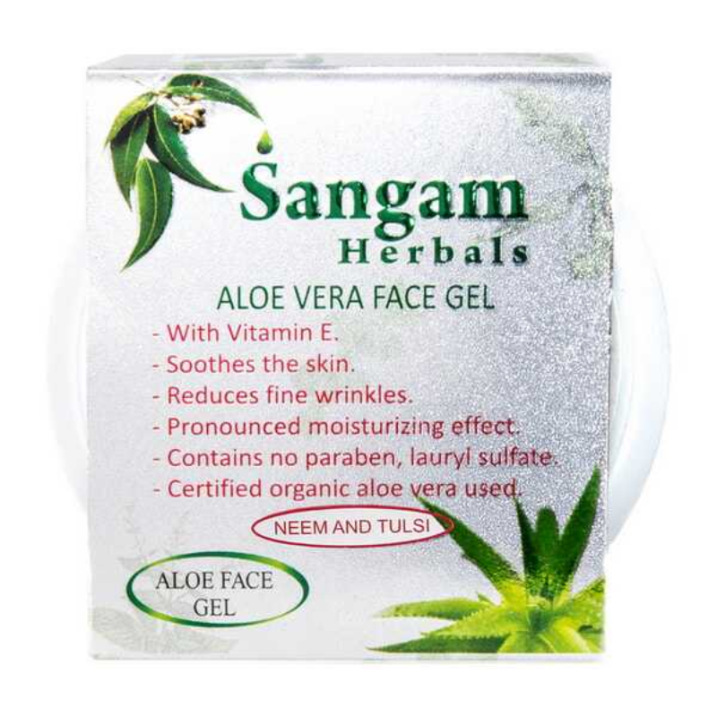 Аюрведический Гель для Лица на основе Алоэ Вера «Ним и Тулси» Sangam Herbals, 100 г.