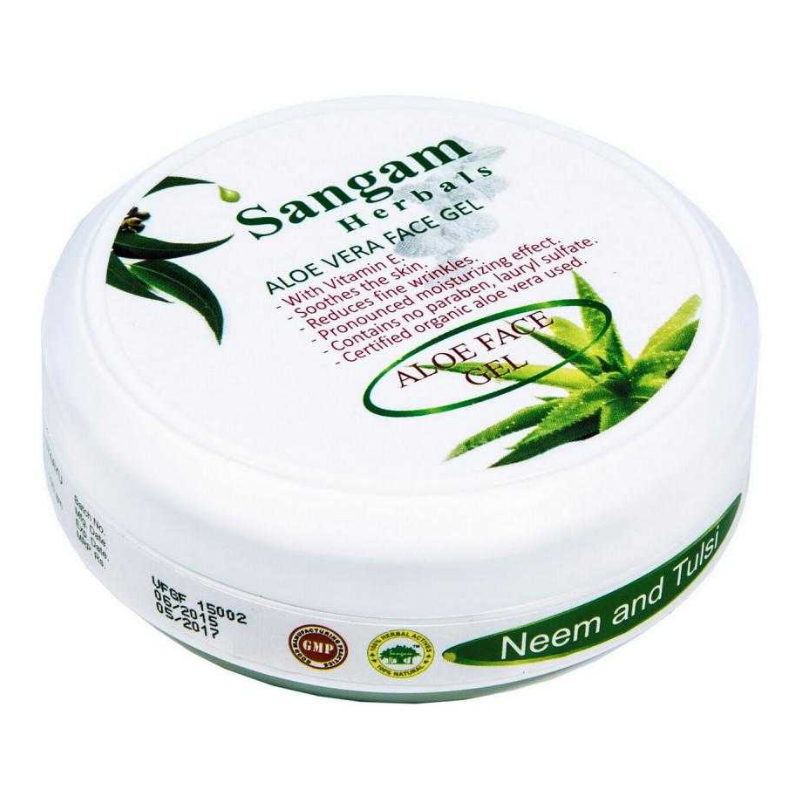Аюрведический Гель для Лица на основе Алоэ Вера «Ним и Тулси» Sangam Herbals, 100 г.