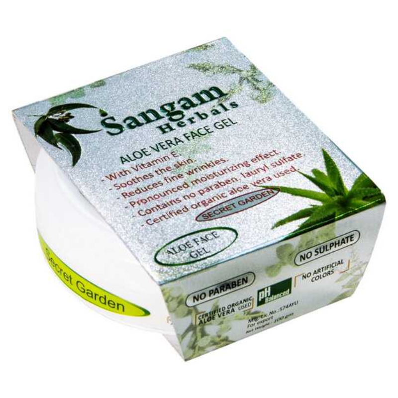 Аюрведический Гель для Лица на основе Алоэ Вера «Тайный Сад» Sangam Herbals, 100 г.