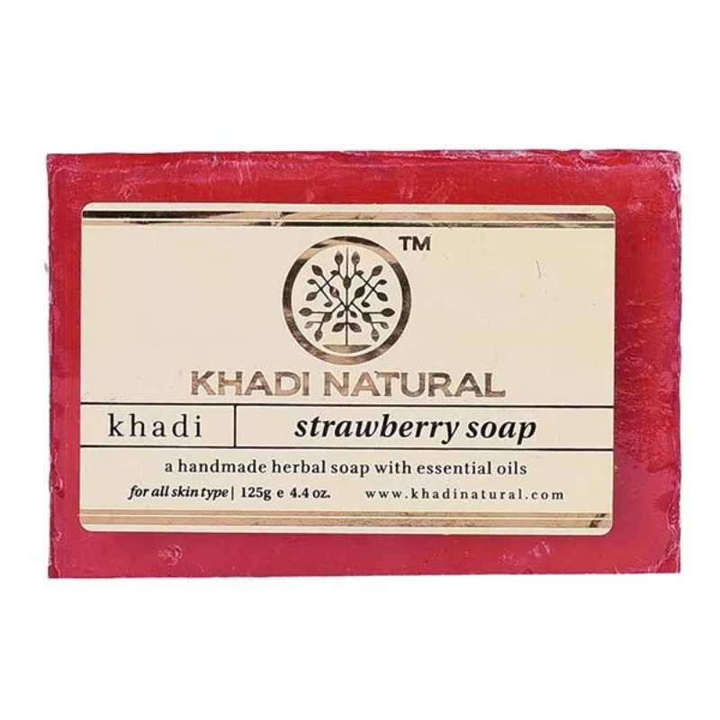 Глицериновое мыло ручной работы с клубникой Khadi Natural, 125 г.