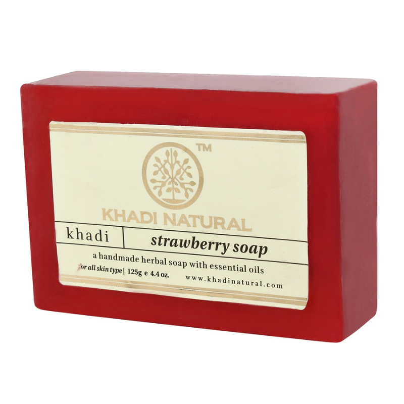 Глицериновое мыло ручной работы с клубникой Khadi Natural, 125 г.