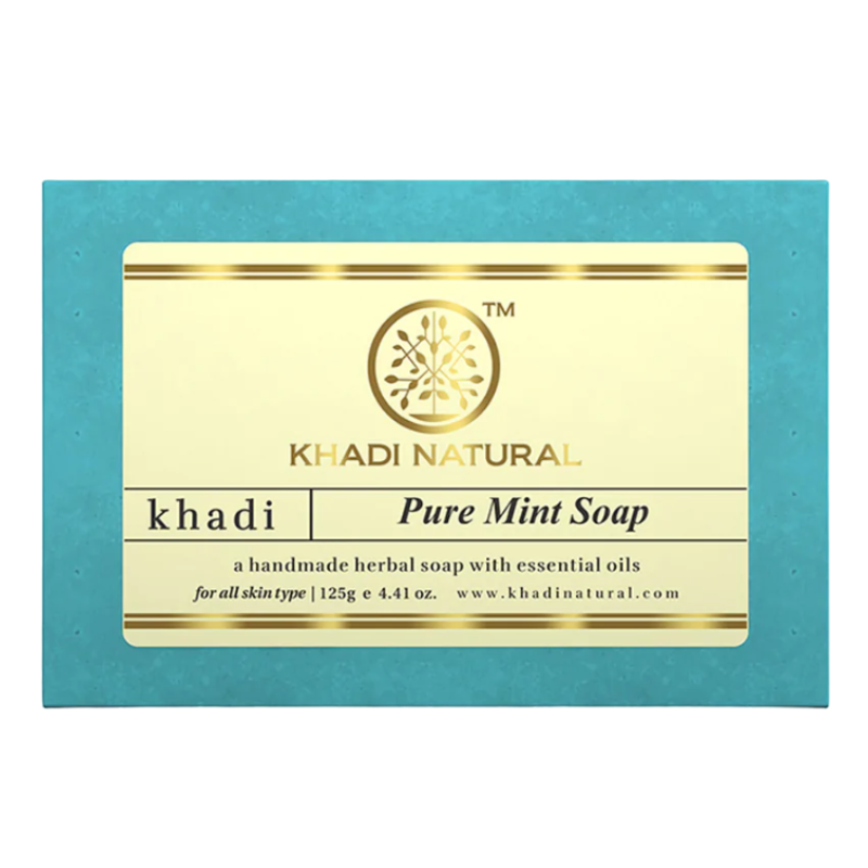 Глицериновое мыло ручной работы с мятой Khadi Natural, 125 г.