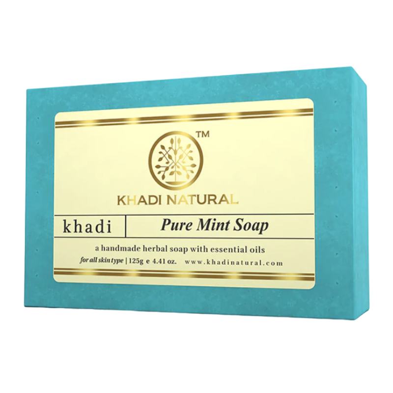 Глицериновое мыло ручной работы с мятой Khadi Natural, 125 г.
