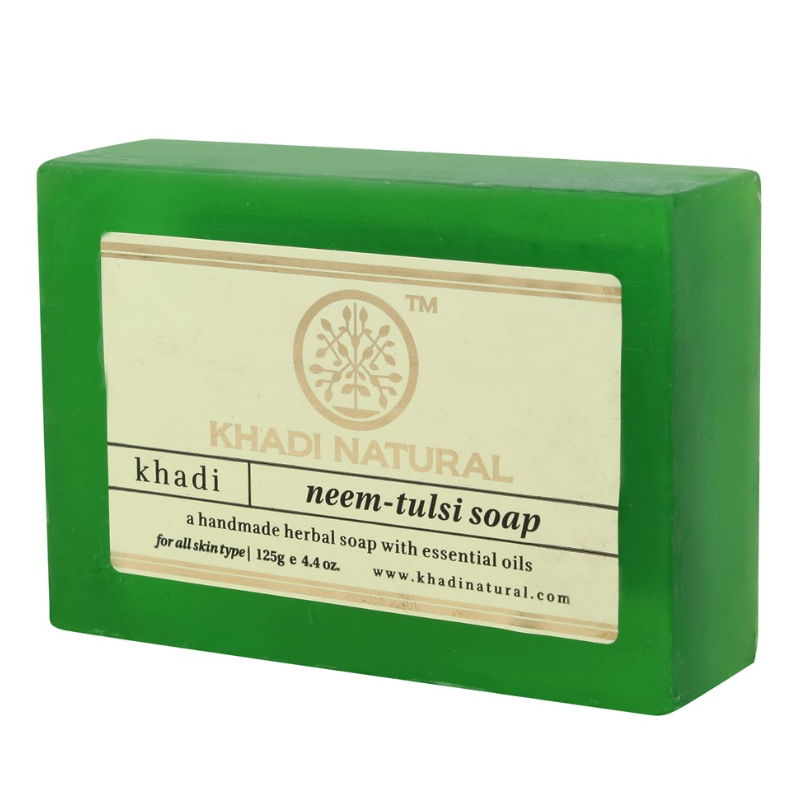 Глицериновое мыло ручной работы с нимом и тулси Khadi Natural, 125 г.