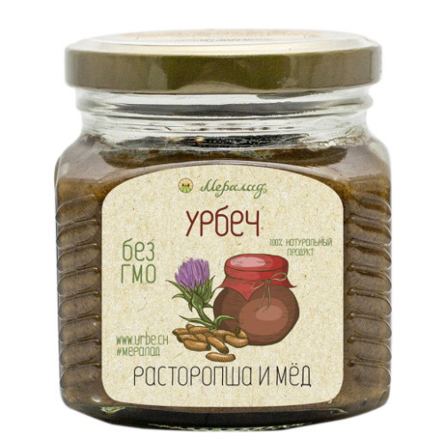Урбеч расторопша и мёд Мералад, 230 г.