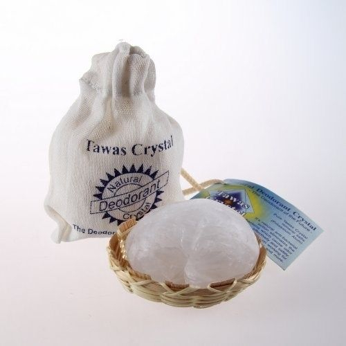 Кристалл в бамбуковой корзинке и х/б мешочке Tawas Crystal, 120 г.