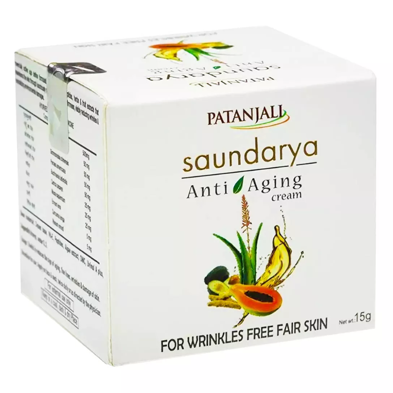 Антивозрастной Крем для лица «Саундарья» Patanjali, 15 г.