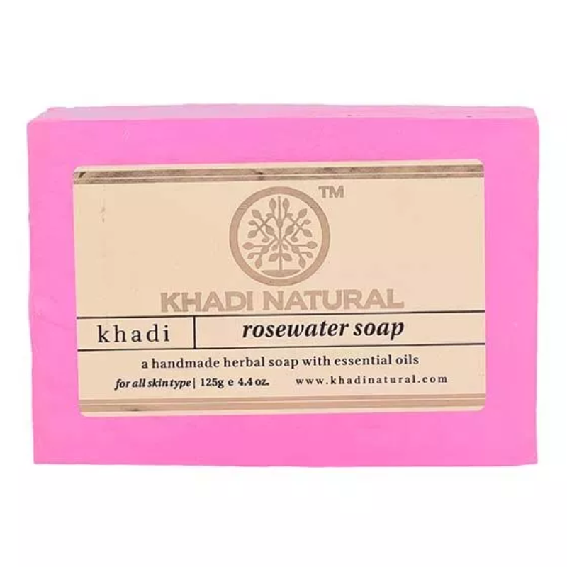 Глицериновое мыло ручной работы с розовой водой Khadi Natural, 125 г.
