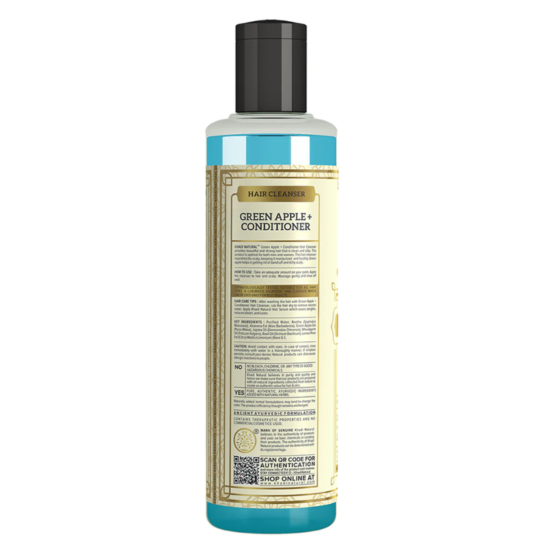 Шампунь + Кондиционер «Зеленое яблоко» Khadi Natural, 210 мл.