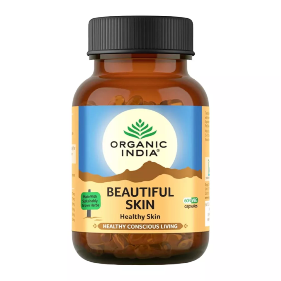 Красивая кожа Organic India, 60 кап.