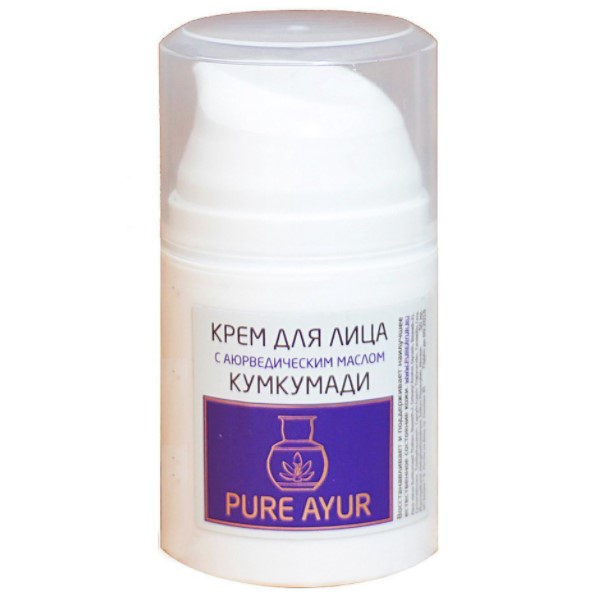 Аюрведический крем для лица с маслом Кумкумади Pure Ayur, 50 мл.