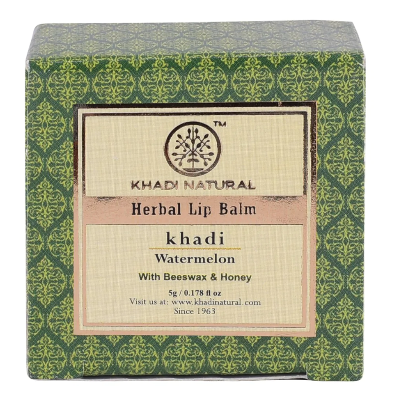 Бальзам для губ «Арбуз» с пчелиным воском и мёдом Khadi Natural, 5 г.