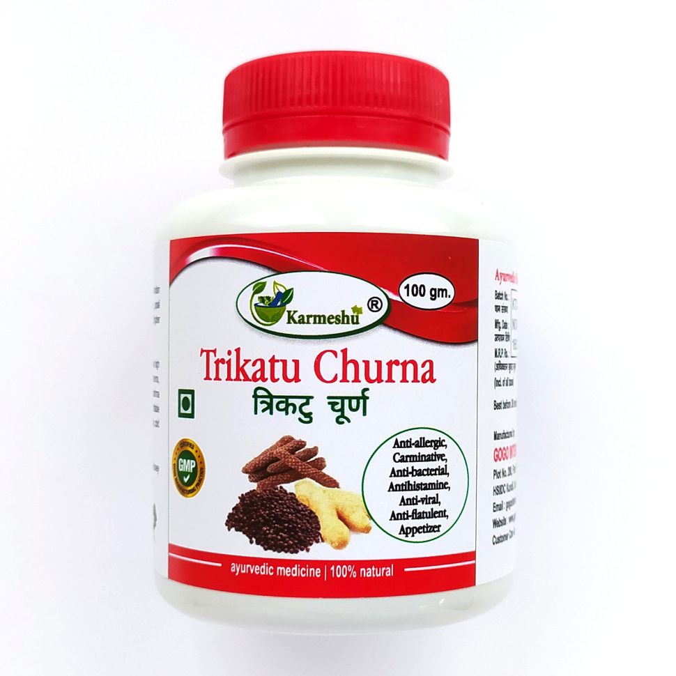 Трикату Чурна, Trikatu Churna, 100 г, Karmeshu