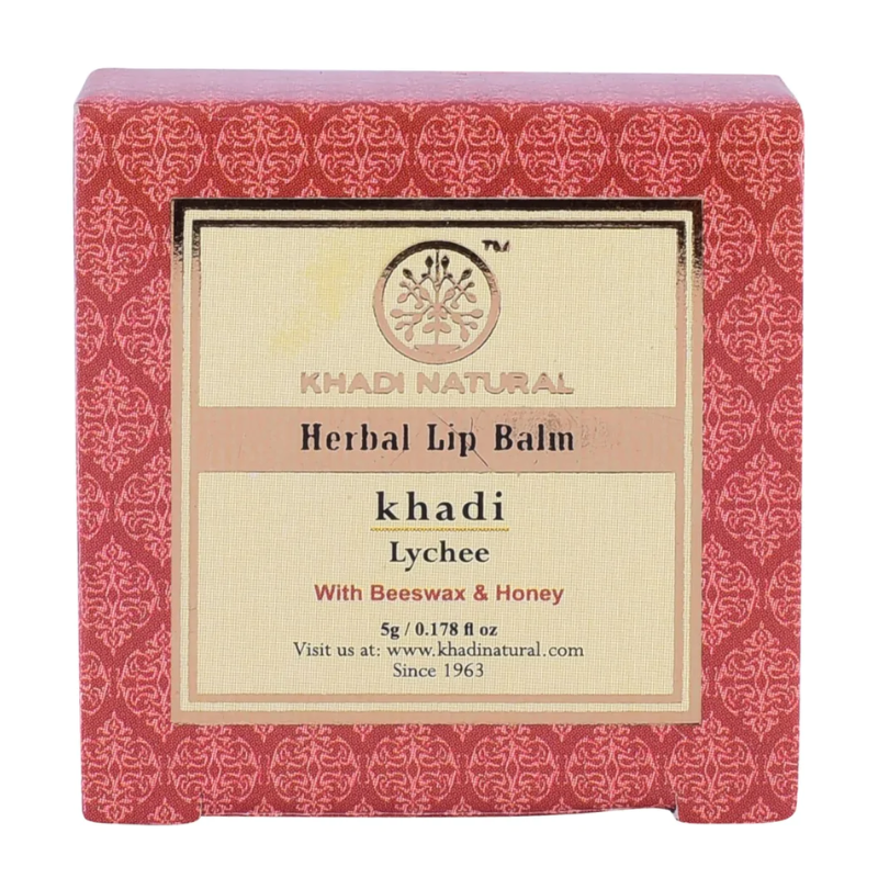 Бальзам для губ «Личи» с пчелиным воском и мёдом Khadi Natural, 5 г.