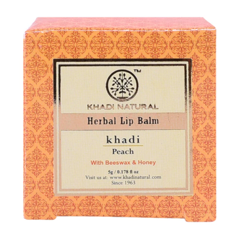 Бальзам для губ «Персик» с пчелиным воском и мёдом Khadi Natural, 5 г.