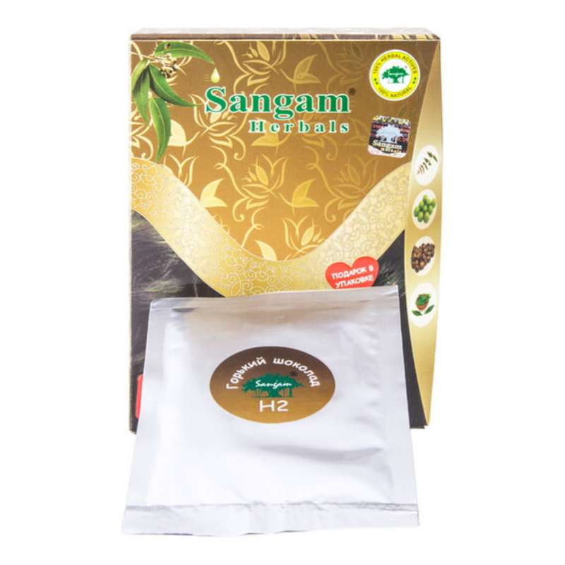 Краска на основе хны Н2 Горький шоколад Sangam Herbals, 60 г.