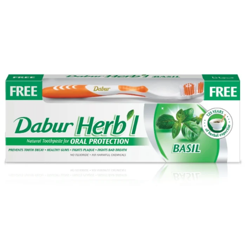 Зубная паста Хербл Базилик Dabur, 150 г. + зубная щётка