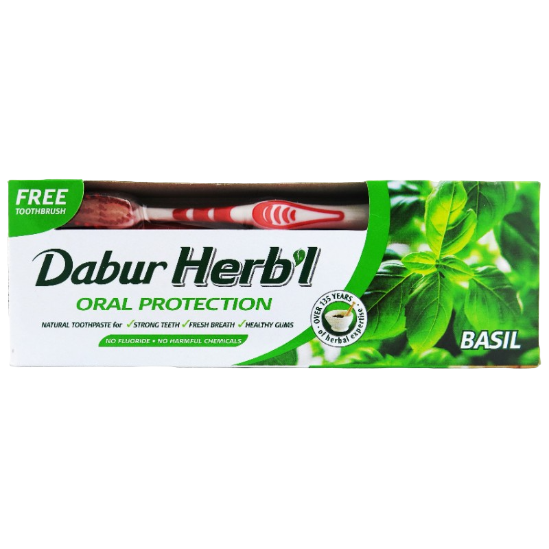 Зубная паста Хербл Базилик Dabur, 150 г. + зубная щётка