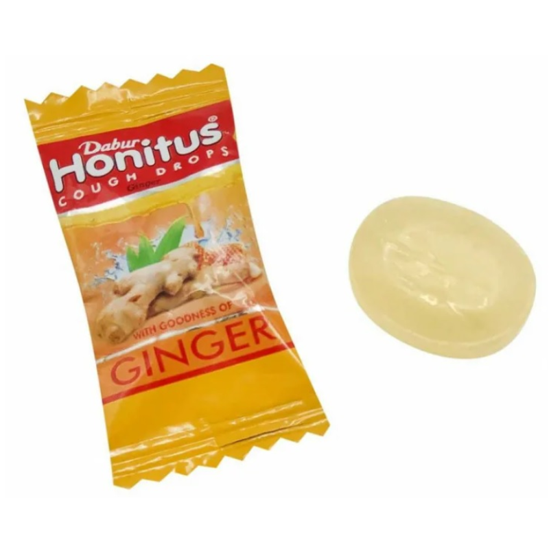 Леденцы от кашля Хонитус Мед и Имбирь Dabur, 10 шт.