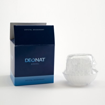 Дезодорант кристалл из цельного минерала на подставке в подарочной коробке Deonat, 140 г.
