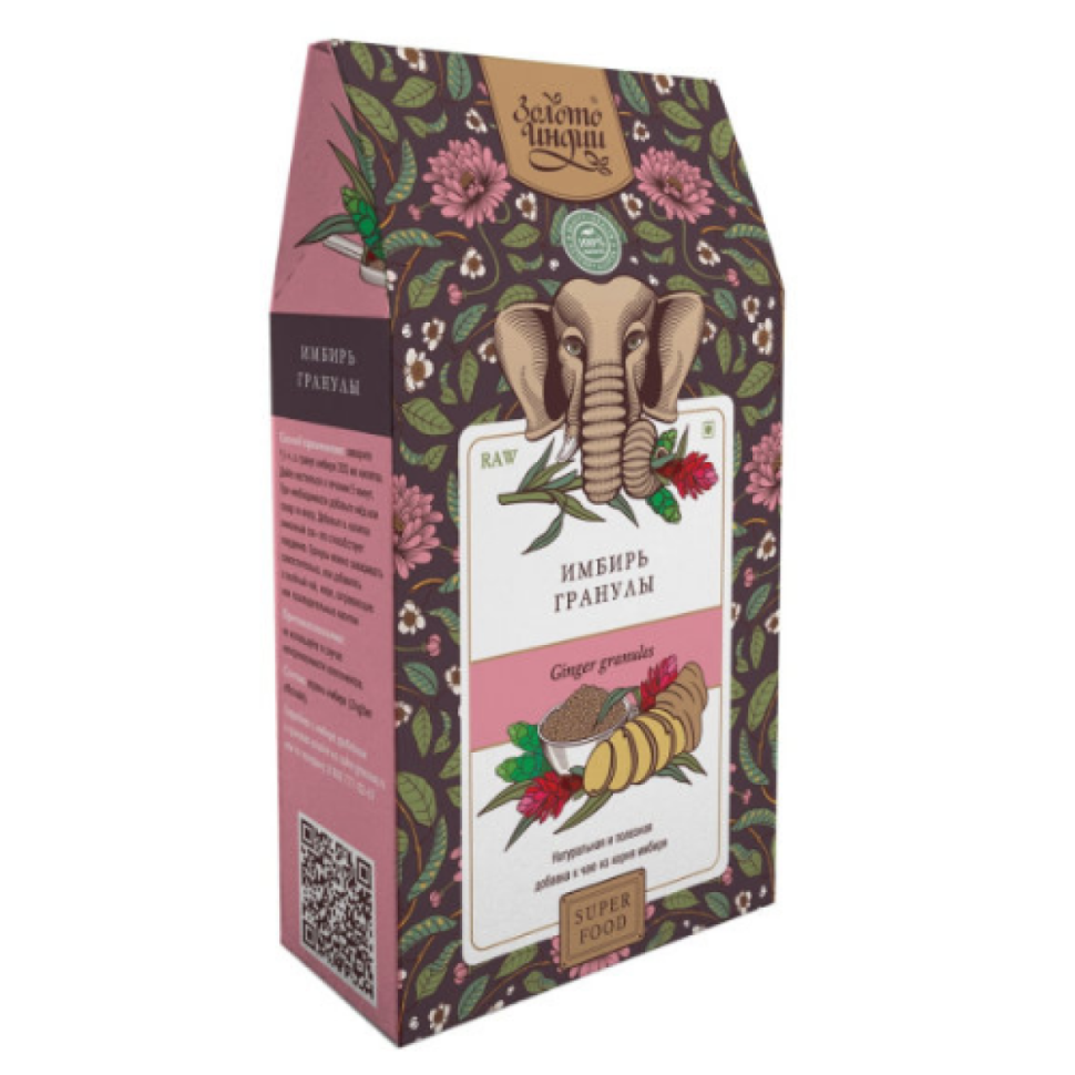 Имбирь гранулы Золото Индии, 100 г.
