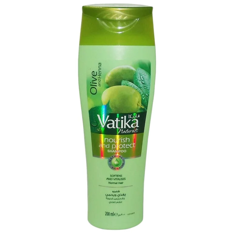 Шампунь «Олива и Хна» для нормальных волос Питание и Защита Dabur Vatika, 200 мл.