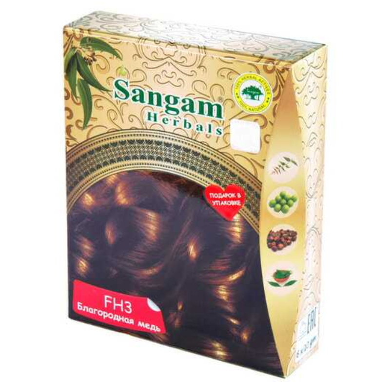 Натуральная краска для волос FH3 Благородная медь, 50 г.
